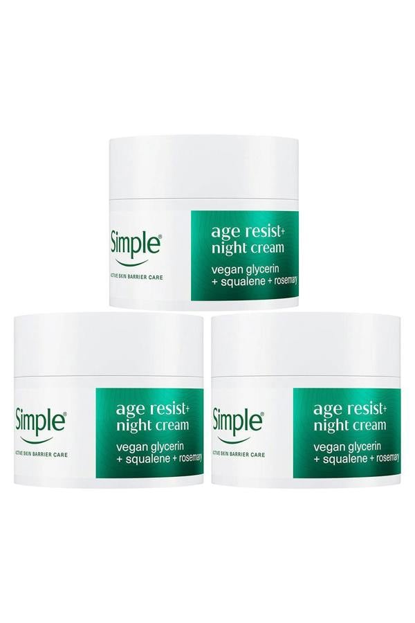 Simple Age Resist+ Night Cream Anti-Ageing Hydrating Face Moisturiser, 50ml