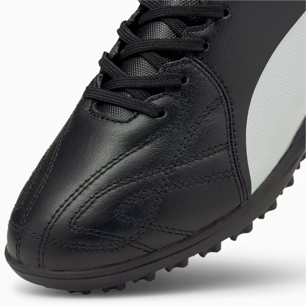 Puma Mens King Hero 21 TT Leather Astro Turf Trainers - Black/White