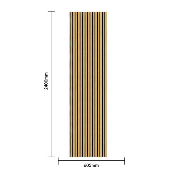 Britwall Linear Acoustic Wall Panel -  PET + MDF Size: 605 x 2400 mm (Pack of 2)