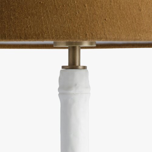 Wyld Haus Long Island White Bamboo Table Lamp with Ochre Shade