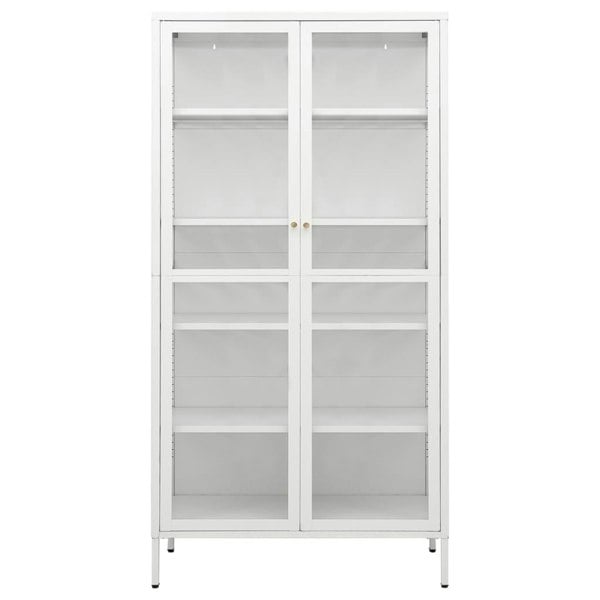 Berkfield Display Cabinet White 90x40x180 cm Steel and Tempered Glass