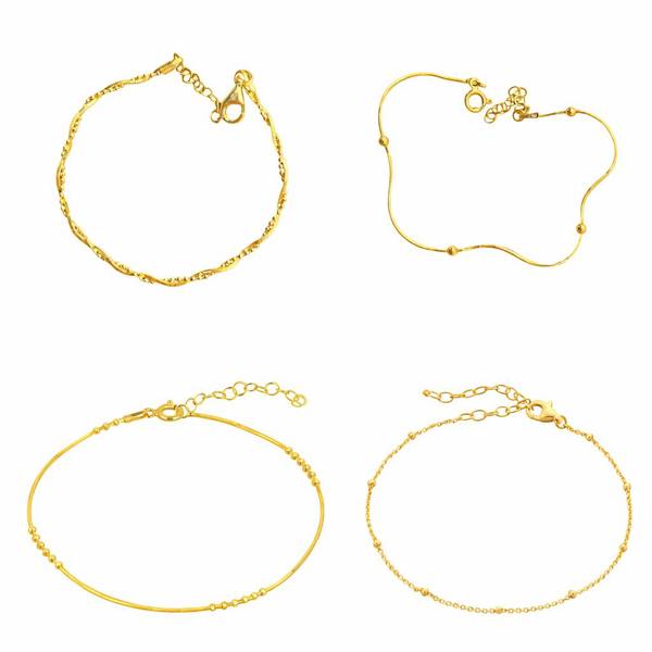 Spero London Sterling Silver Beaded Bracelet Layering Set