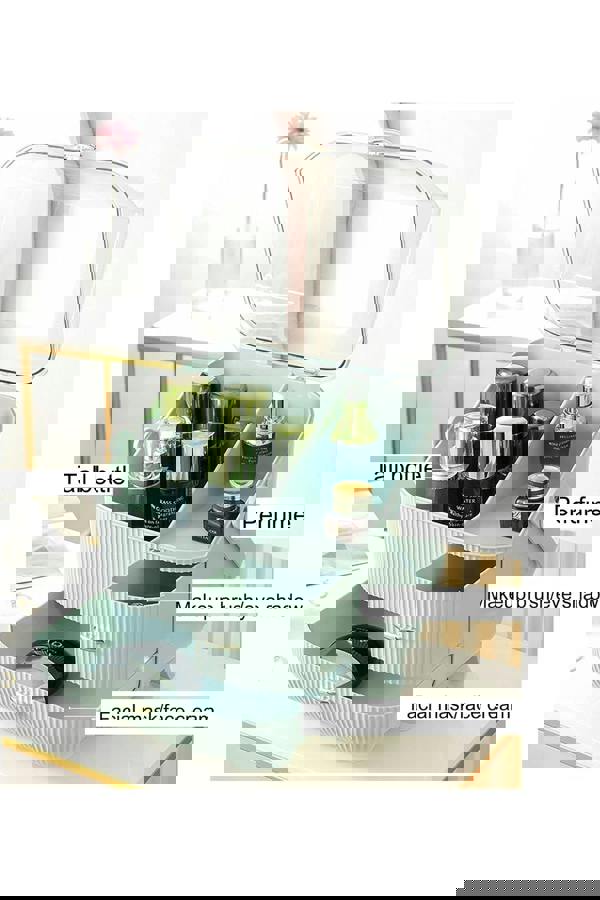 Living and Home Multi-Function Make Up Case Dustproof Cosmetic Storage Box, Skin Care Products Jewellery Bedroom Organiser Finishing Box