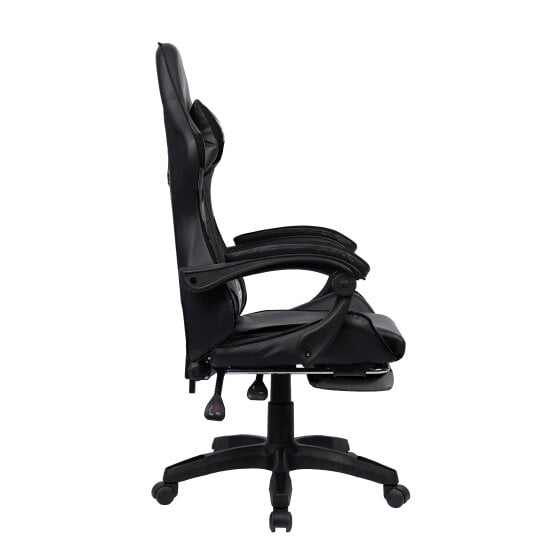 Neo Black PU Leather Gaming Chair with Footrest