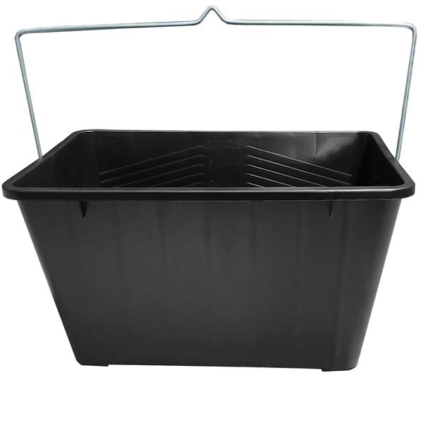 Ketoplastics Large Paint Scuttle Large Decorators Roller Bucket with Metal Handle for Decorating Paints & Paste 15L, Black (Pack of 3)