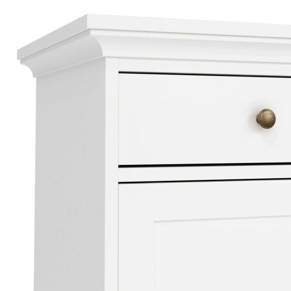 Wyld Haus Osaka Farmhouse White Wooden Sideboard 3 Doors 3 Drawers