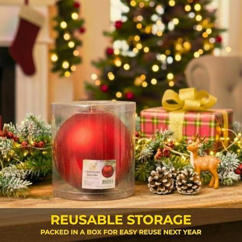 2cm Matte Red Christmas Bauble for Tree and Home Decor, Elegant Festive Hanging Ornament image 4