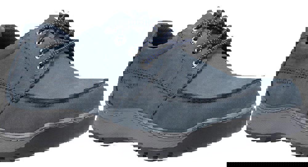 Hush Puppies Tucker Mens Casual Lace Up Smart Leather Shoes, navy blue leather casual lace-up shoes with cushioned sole and durable tread for comfortable everyday wear.