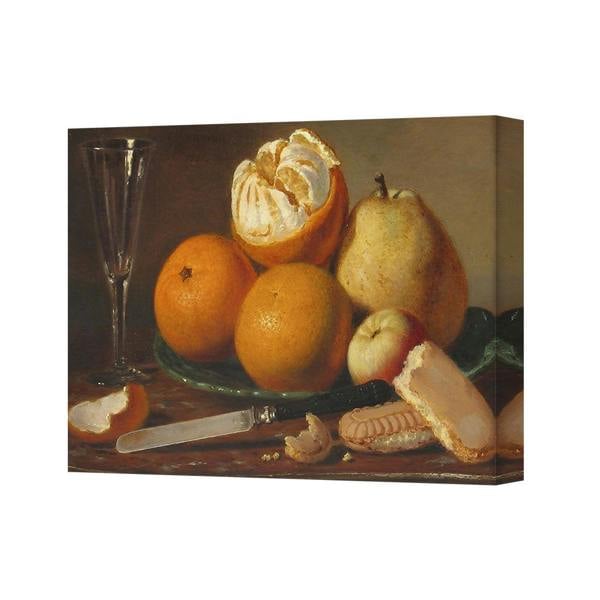 Benjamin Tate Design Canvas 2040 Still Life Fruit Painting With Bread And Knife Wall Art