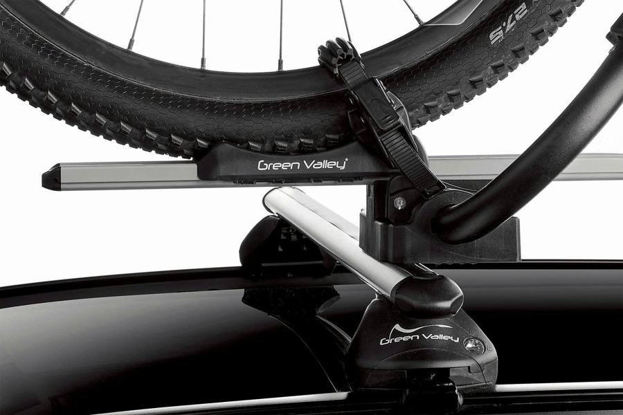 Green Valley Fast Bike Cycle Carrier Roof Rack Cross Bar Mounted E Bikes -20kg