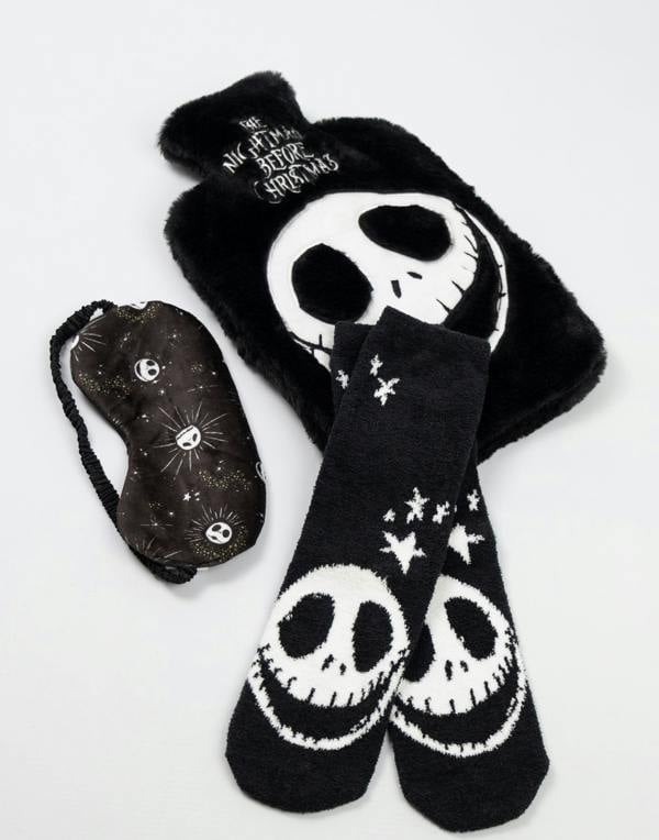 Disney Unisex Black NMBC Hot Water Bottle With Eye Mask and Socks (One Size)