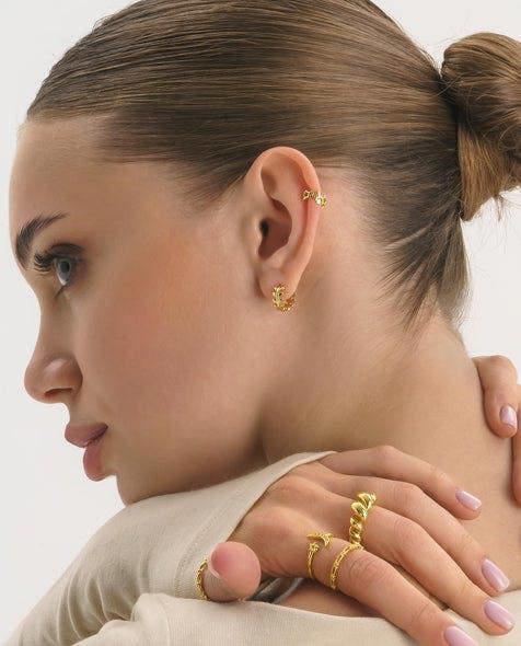 Sterling Silver Twist Link Ring - Rings - Elk & Bloom