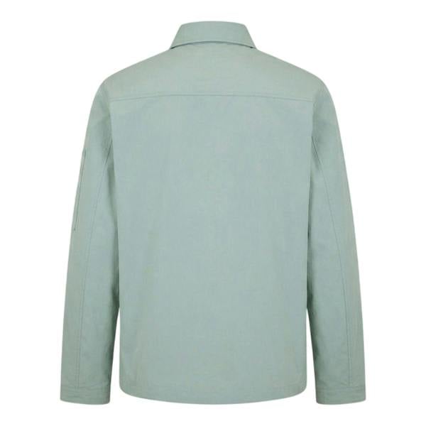 Hugo Mens Logo Cotton Overshirt - Light Green - 