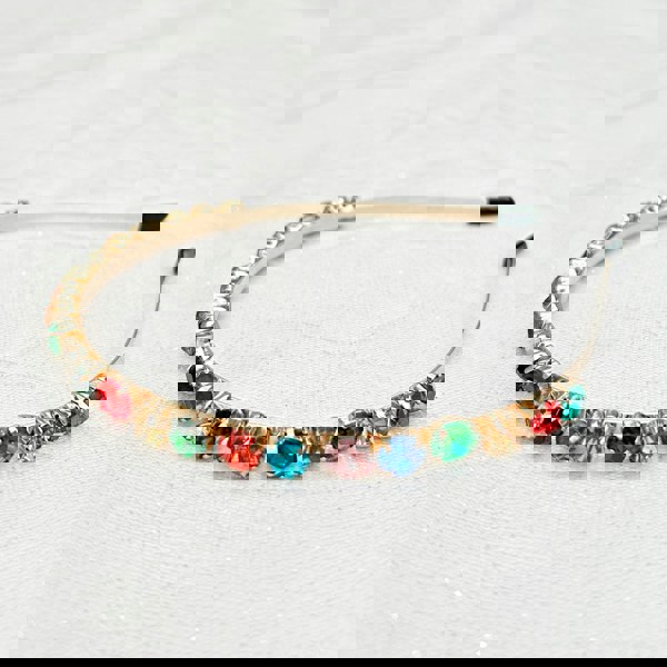 Rainbow Sparkly Headband Thin Wedding Guest Hair Band Crystal