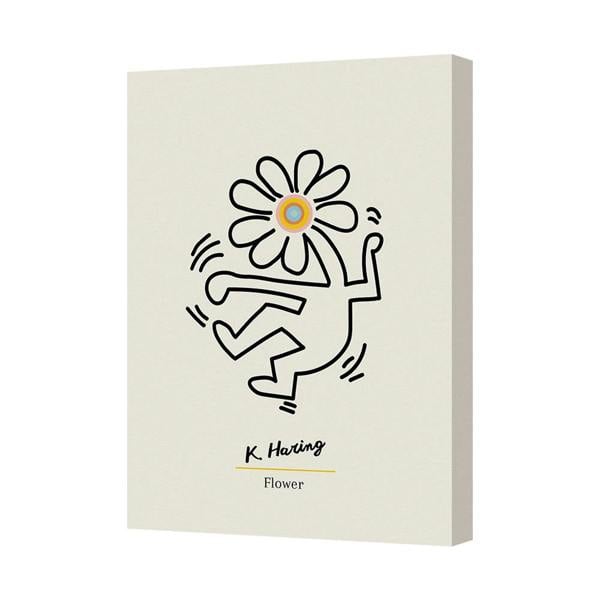 Benjamin Tate Design K Haring Flower Canvas Art Print Gallery Wrapped Frame UK Handmade