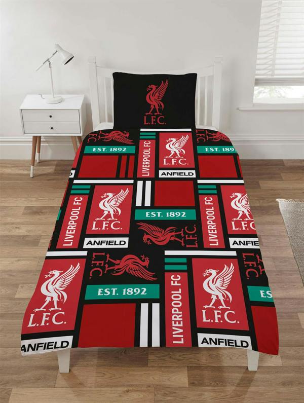 Liverpool Blocks Red Duvet Cover Set