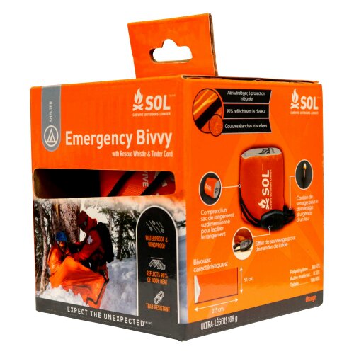 SOL Emergency Bivvy with Whistle - Emergency Survival Shelter Sack