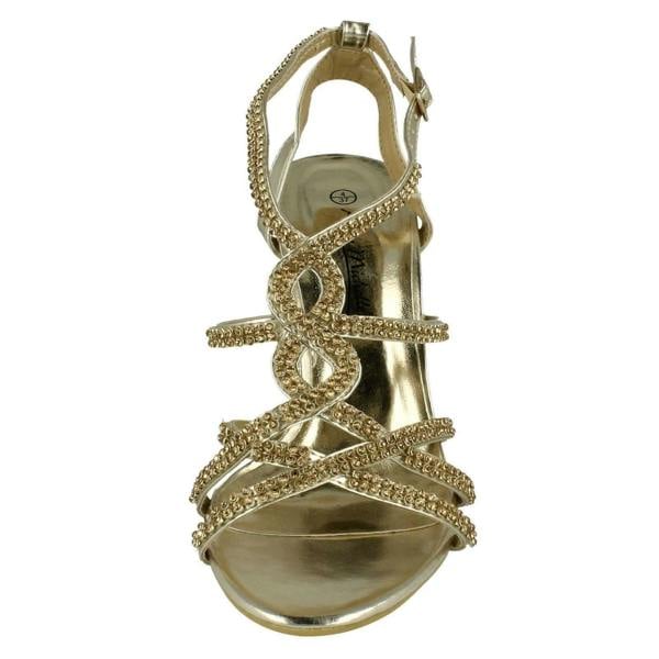 Anne Michelle Ladies Anne Michelle Heeled Ankle Strap Sandal Shoes
