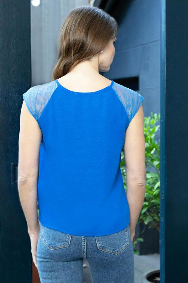 HotSquash Lace Sleeved Crepe Top