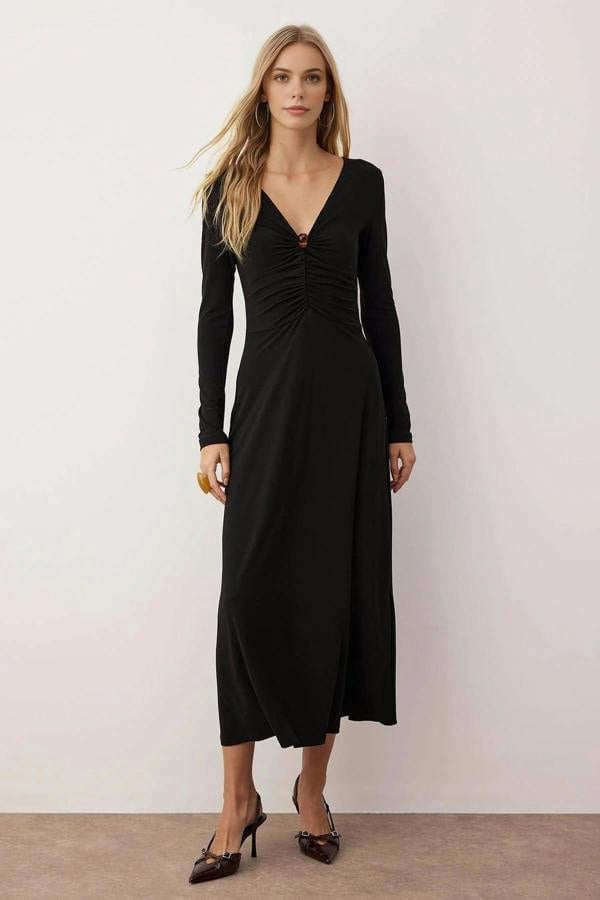 WOVCOR A-line Maxi Knit Dress with Accessories