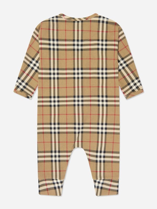 Burberry Kids Burberry Baby Claude Romper Set in Archive Beige Check