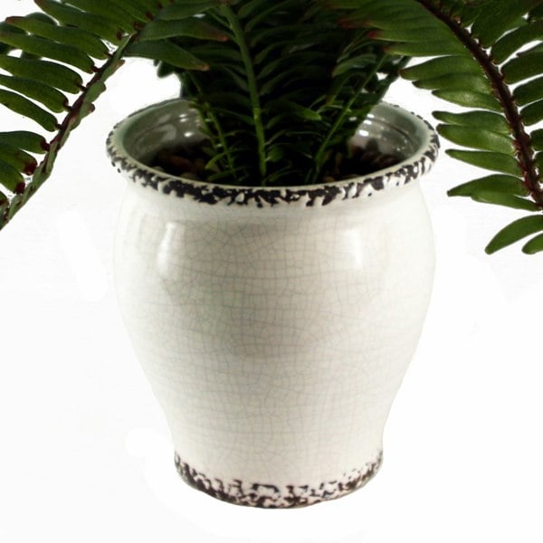 Leaf 40cm Artificial Fern Bush in Decorative Planter