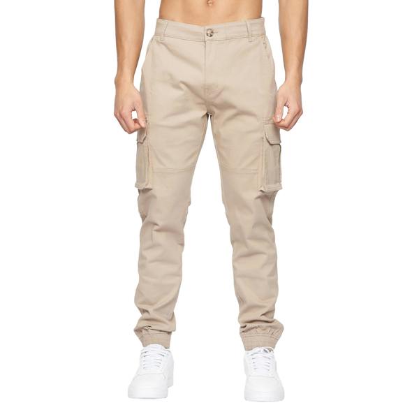 Crosshatch Mens Frentons Cargo Trousers - Stone - 