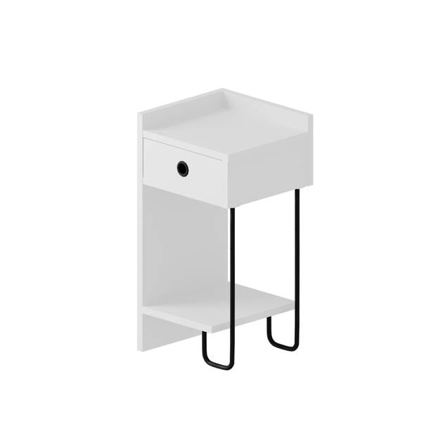 Decortie Sirius Modern Bedside Table with 1 Drawer Open Shelf Left Module Width 32cm