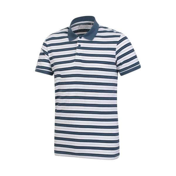 Mountain Warehouse Mens Wren Stripe Cotton Polo Shirt - White - 