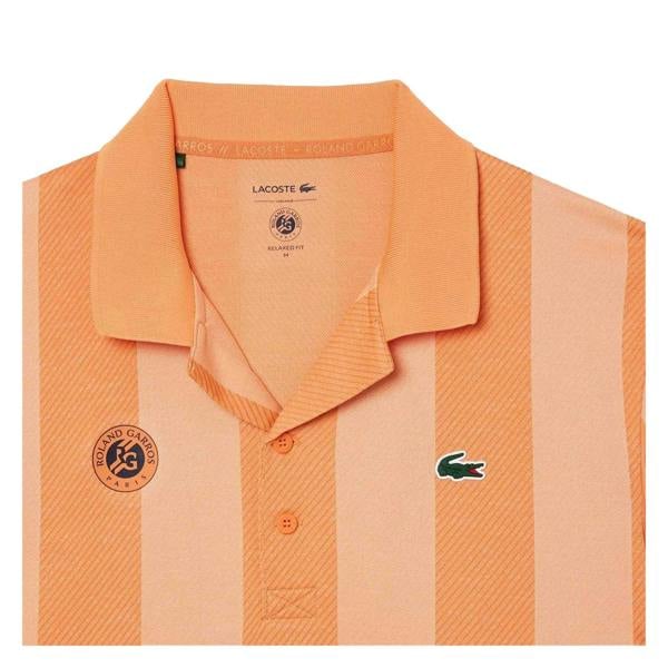 Lacoste Mens Roland Garros Edition Relaxed Fit Tennis Polo Shirt - Orange - 