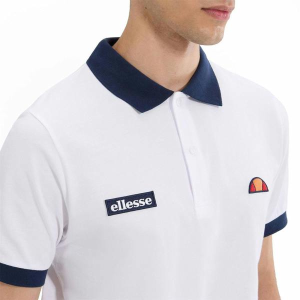 Ellesse Mens Lessepsia Polo Shirt - White/Navy - 