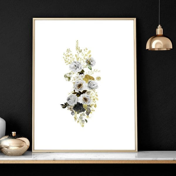 Wall art for large living room wall | set of 3 Floral wall art prints