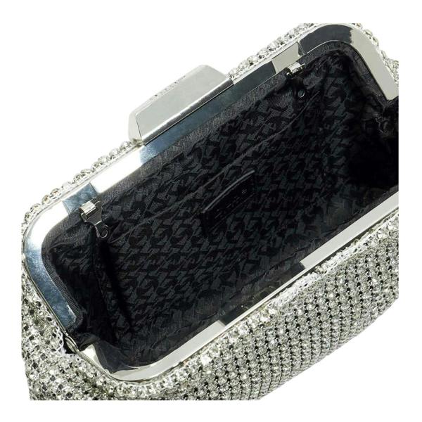 Dune London Blingish Metallic Clutch Bag - Silver Metallic - 