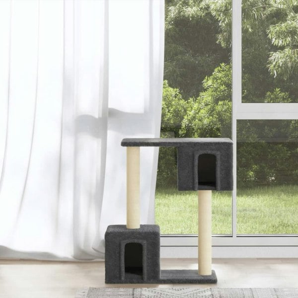 Berkfield Cat Tree with Sisal Scratching Posts Dark Grey 60 cm