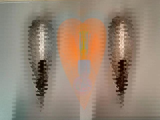 Rustic Hearts Aglow – Wooden Love Heart Wall Light