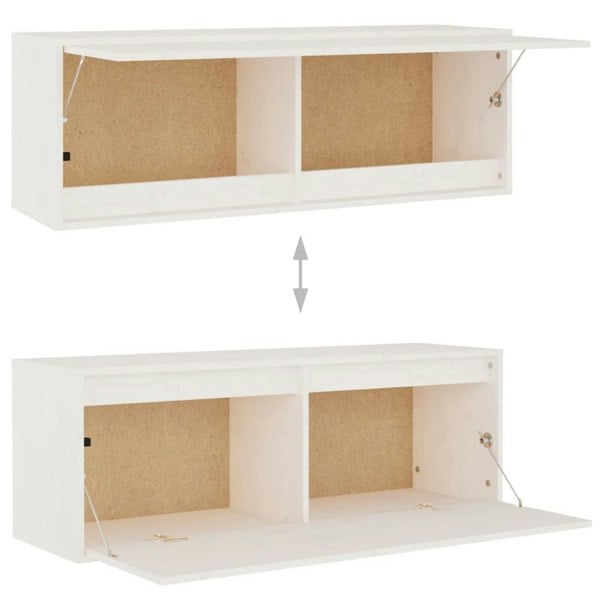 Berkfield Wall Cabinet White 100x30x35 cm Solid Wood Pine