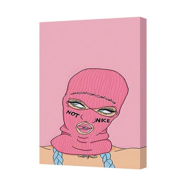 Benjamin Tate Design Pink Mask Canvas Art Print Contemporary Wall Decor