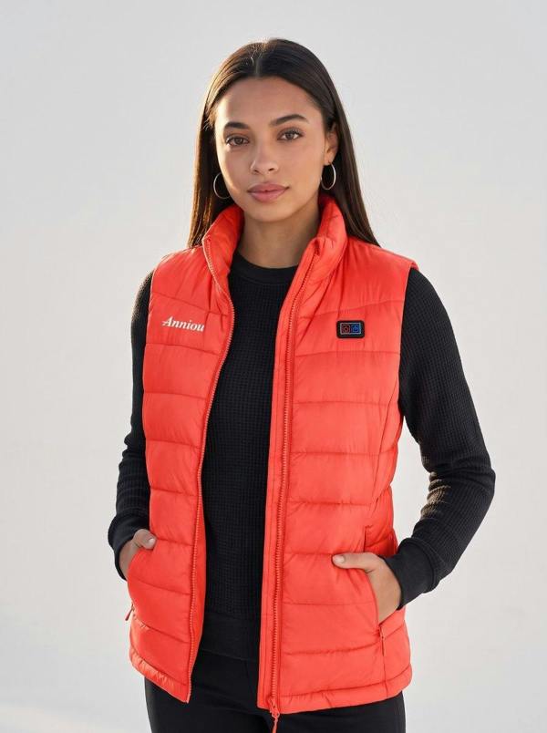 Anniou Women's Heated Puffer Vest - red