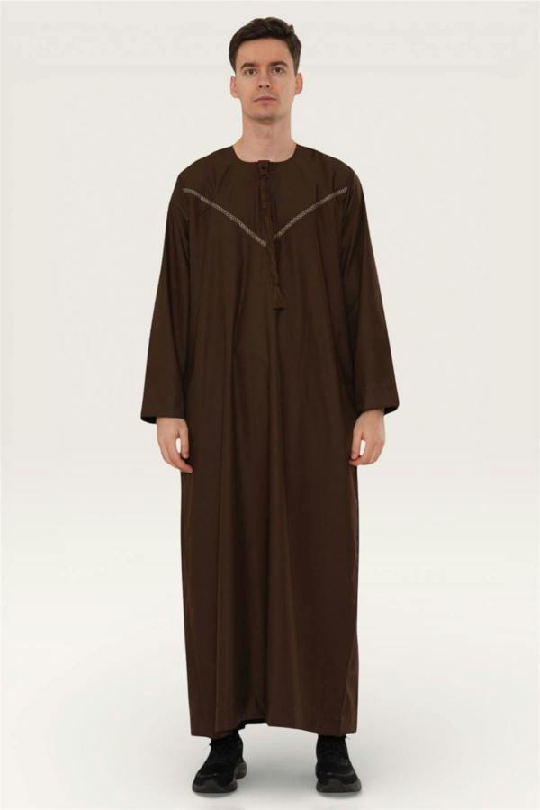 Infinity Leather Men's Eid Moroccan Thobe Robe Djellaba Ramadan Eid Jubba- HM10