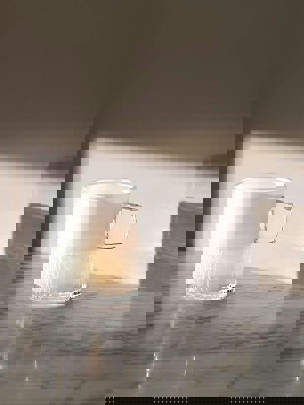 LSA Glass Tealight Holder with Handle 9cm Milk White