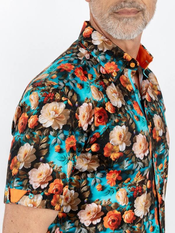 CLS2619 AQUA 3D FLOWERS - Claudio Lugli Shirts