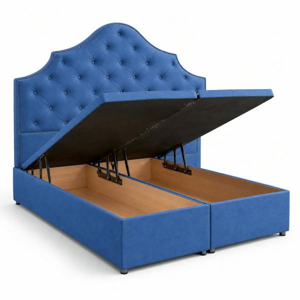 Great British Beds Dundee Divan Ottoman Bed - Blue Plush