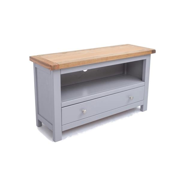 Cabinet Bits Mirano Grey 1 Drawer TV Cabinet Chrome Knob