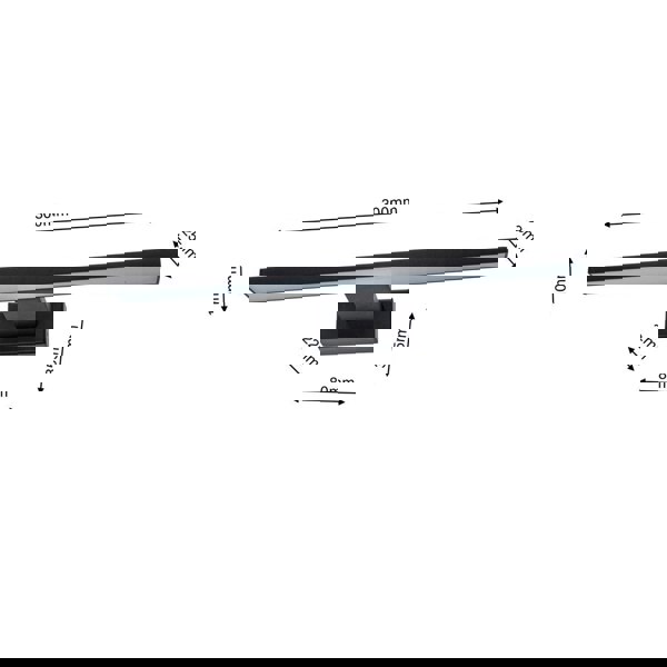 Milagro Shine Black LED 7W Wall Lamp Stylish Matt Black Light With IP44 Rating Perfect For Mounting Abobe A Bathroom Mirror