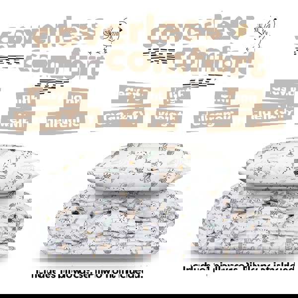 Slumberdown Kids Animal Print Coverless Comfort Duvet, 4.5 Tog, Single