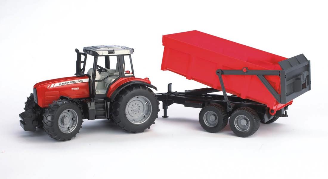 Bruder Massey Ferguson 7480 with tipping trailer Detailed Vehicle & Playset Model