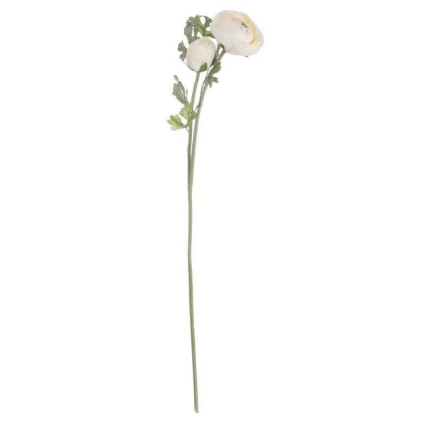 Hill Interiors Artificial Single Short Stem Ranunculus - Soft Cream - 