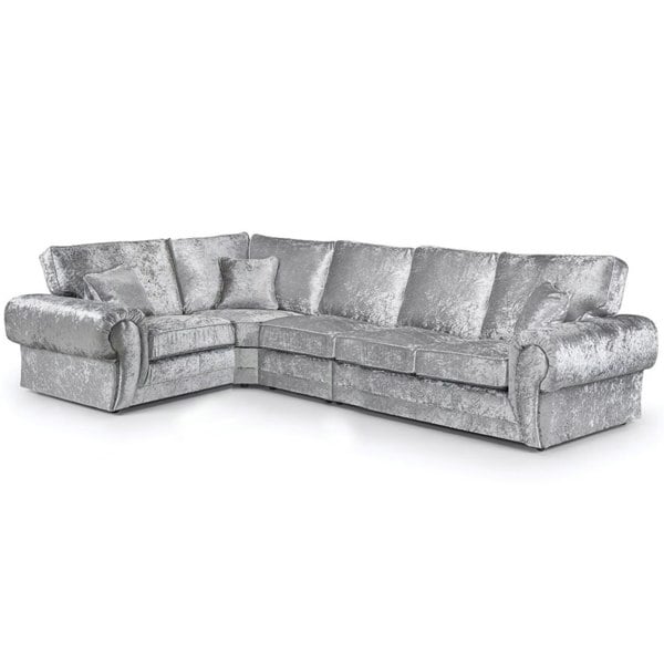 Furnishings For Less Chelsea Crushed Velvet Full Back 5 Seater L Shaped Corner Sofa
