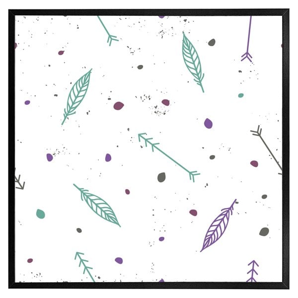 Benjamin Tate Design Cute cartoon pattern with feathers and arrows in boho style (Picutre Frame)