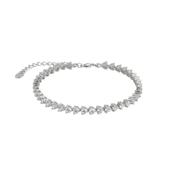 Spero London Round Prong Sterling Silver Tennis Bracelet